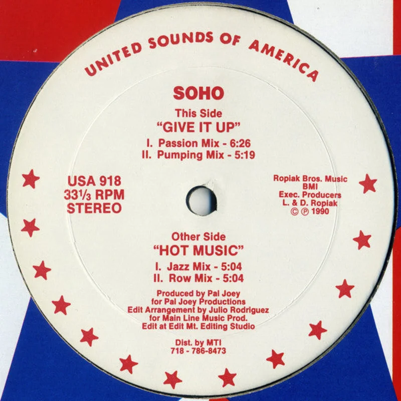 Soho-Give It Up / Hot Music 12" single