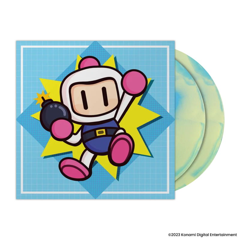 Super Bomberman 1-5 Original Soundtrack 2XLP Blue / Yellow Swirl Vinyl