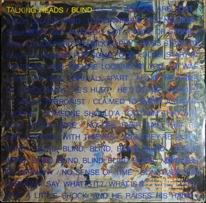 Talking Heads-Blind 12" Single