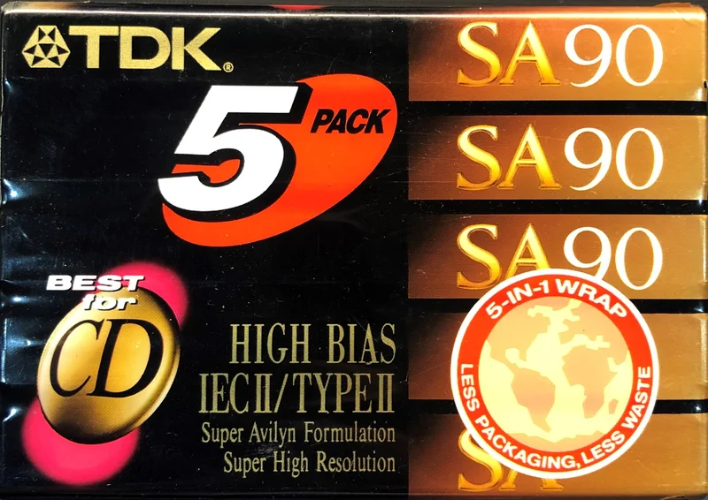 TDK SA 90 Blank Cassette 5-Pack
