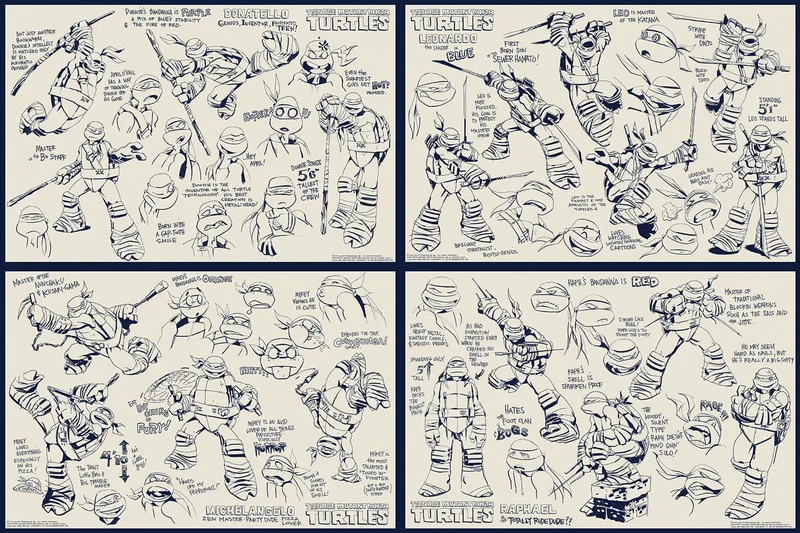 Teenage Mutant Ninja Turtles Character Concepts (Set of 4)