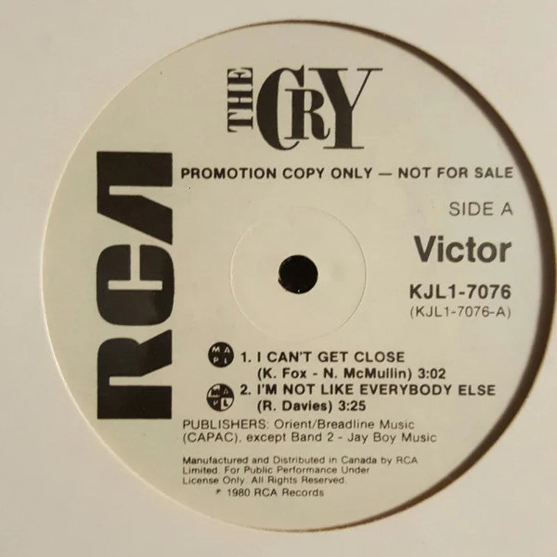 The Cry-I Can't Get Close / I'm Not Like Everybody Else / Last Laugh 12" Single