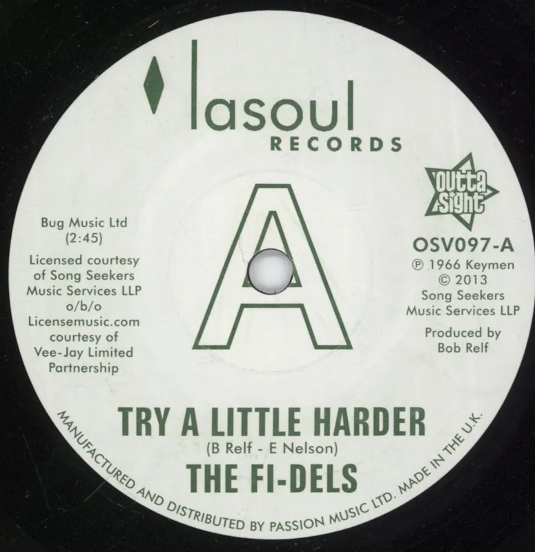The Fi-Dels Try A Little Harder UK Promo 7" vinyl
