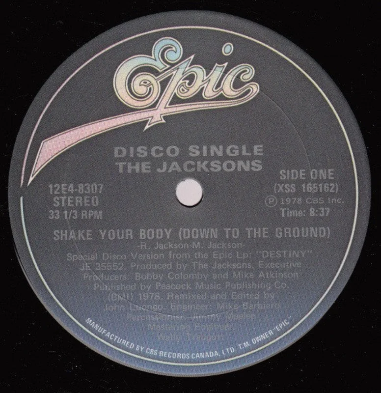 The Jacksons-Shake Your Body (Down To The Ground) / That's What You Get 12" Single