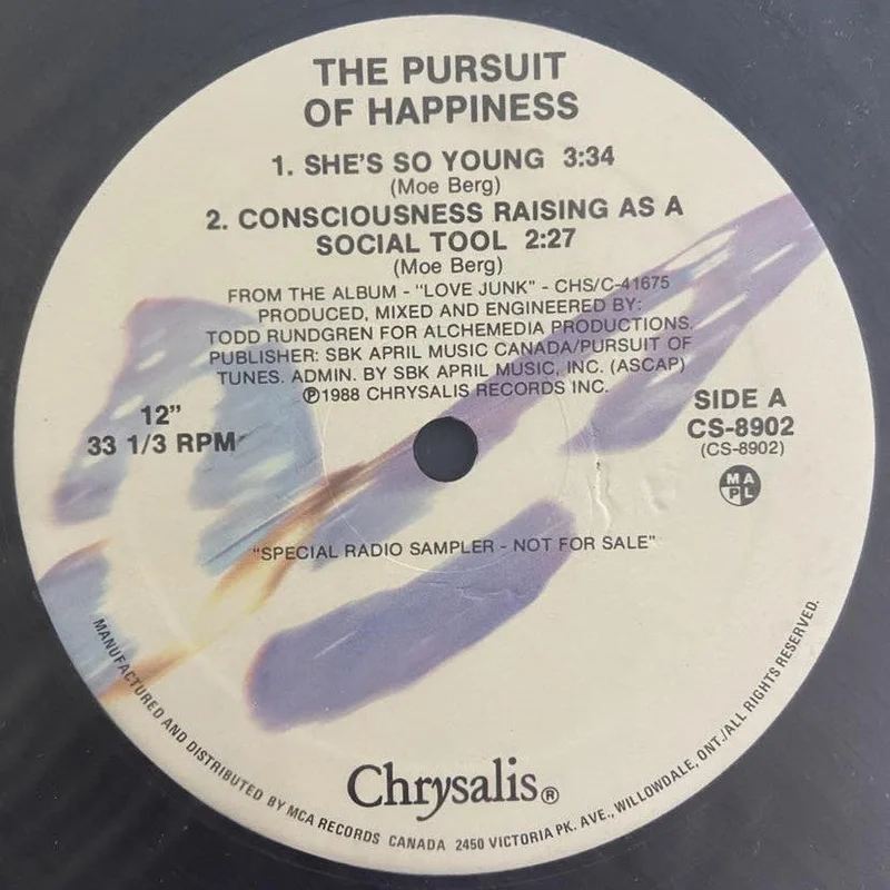 The Pursuit Of Happiness-She's So Young  12" Single