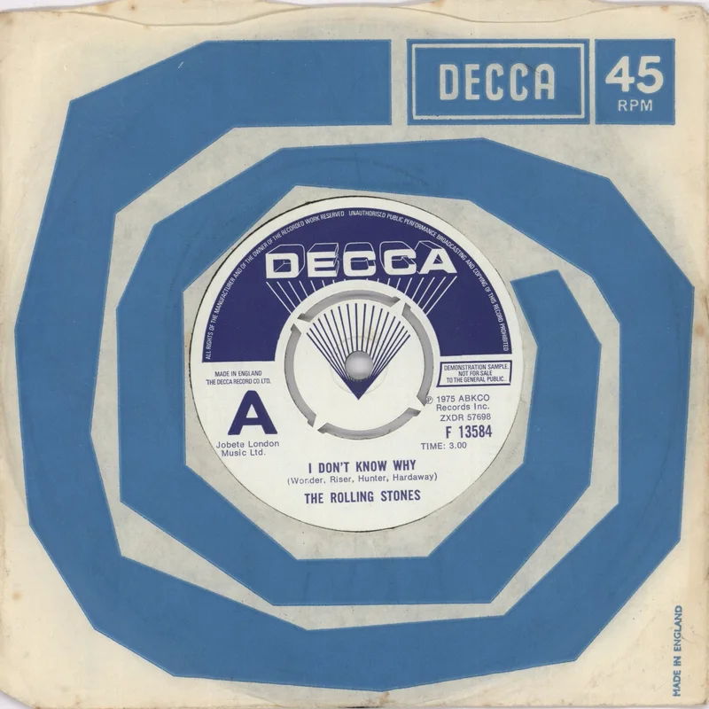The Rolling Stones I Don't Know Why - W/R/H/H Credit UK Promo 7" vinyl