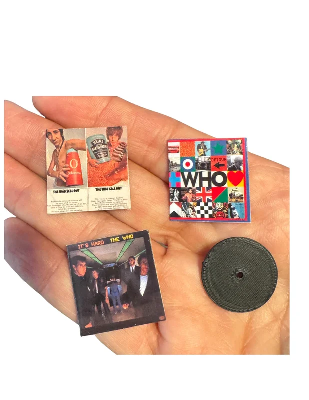 The Who Miniature Vinyl Records | 1:12 Scale Collectible Dollhouse Decor