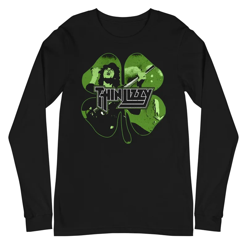 Thin Lizzy - 4 Leaf Icons Long Sleeve T-Shirt Black