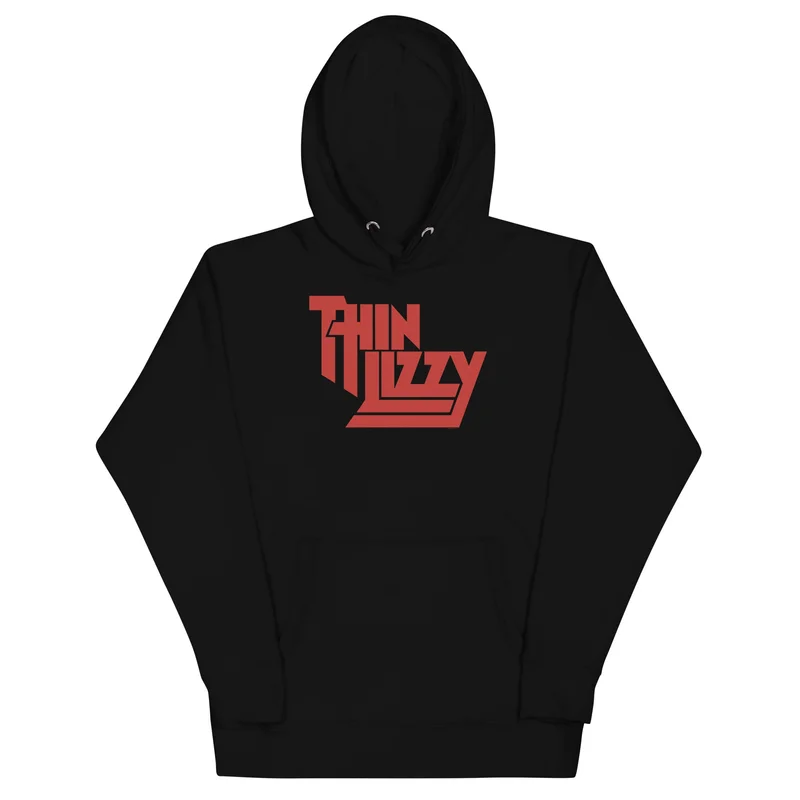 Thin Lizzy - Classic Red Logo Hoodie Black