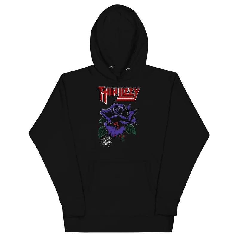 Thin Lizzy - Purple Rose Hoodie Black