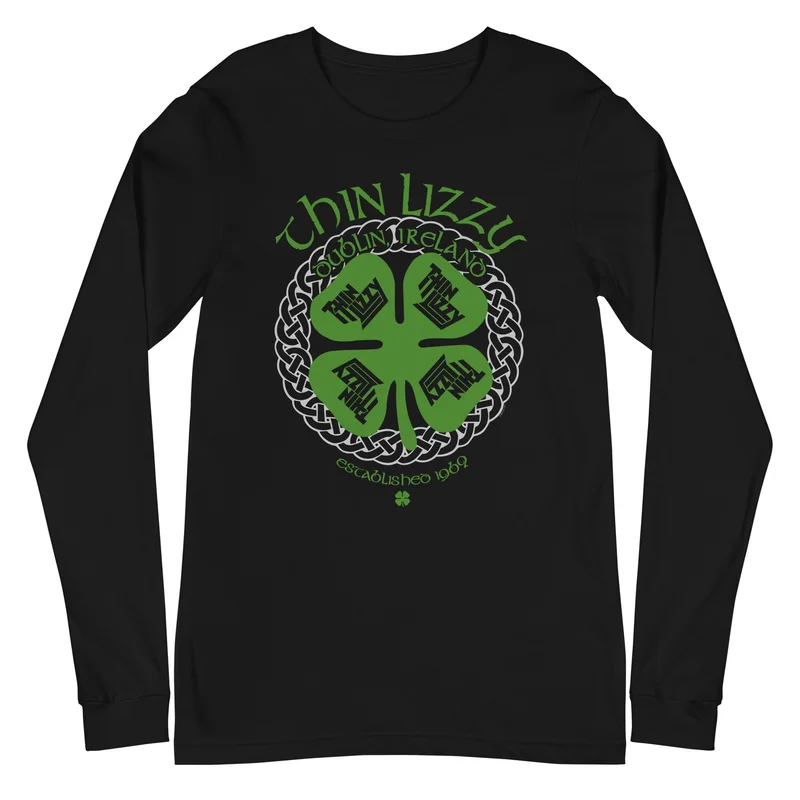 Thin Lizzy - Shamrock Long Sleeve T-Shirt Black