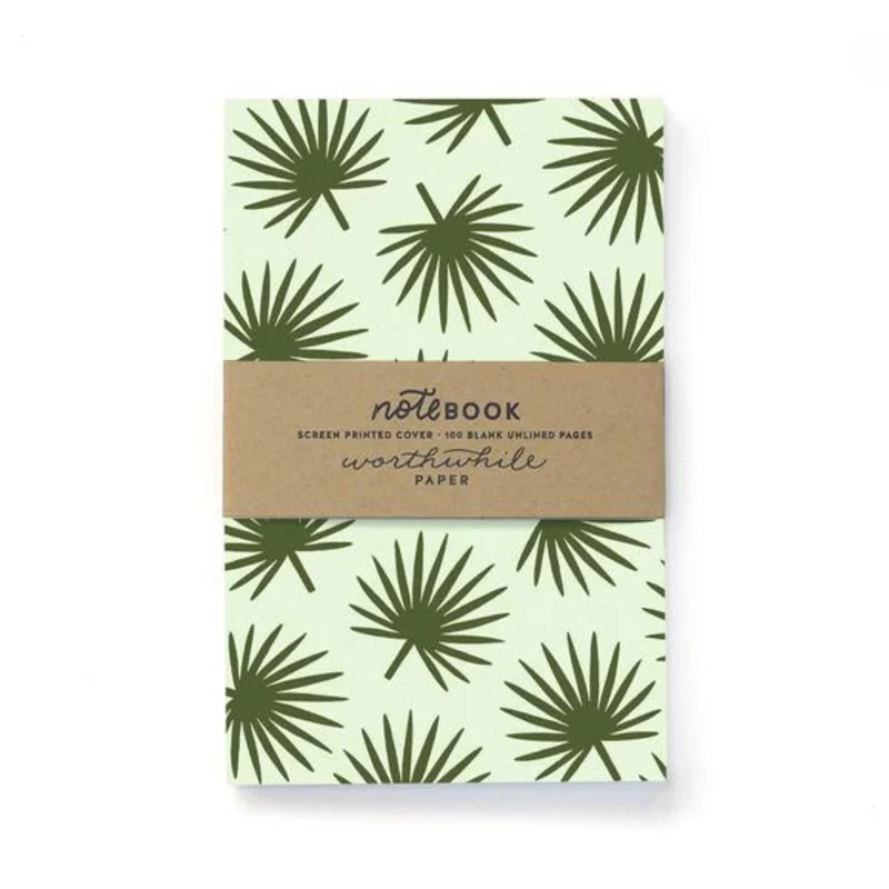 TROPICAL PALM LEAF PATTERN NOTEBOOK