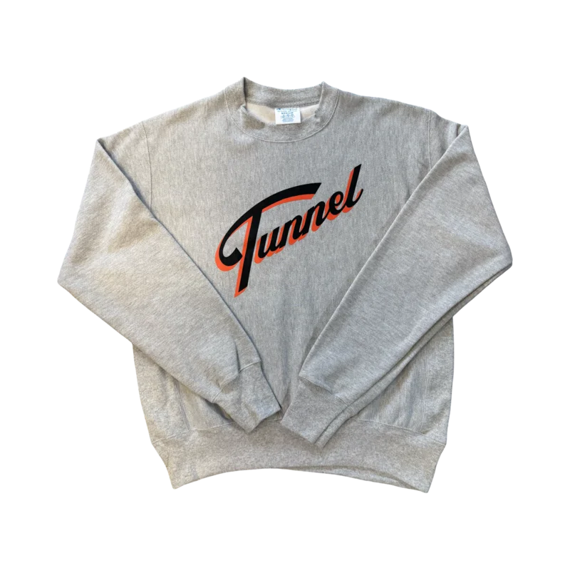 Tunnel Records Champion Brand Uribe Crewneck Sweatshirt Heather Grey