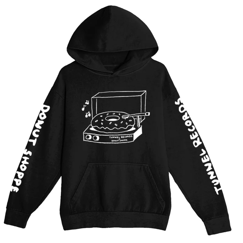 Tunnel Records X Donut Shoppe Classic and Delicious Hooded Sweatshirt Black