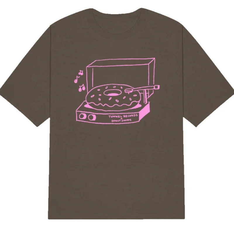 Tunnel Records X Donut Shoppe Classic and Delicious T Shirt Brown