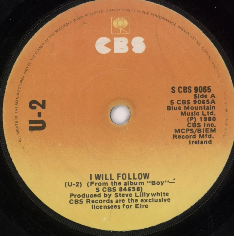 U2 I Will Follow Irish 7" vinyl