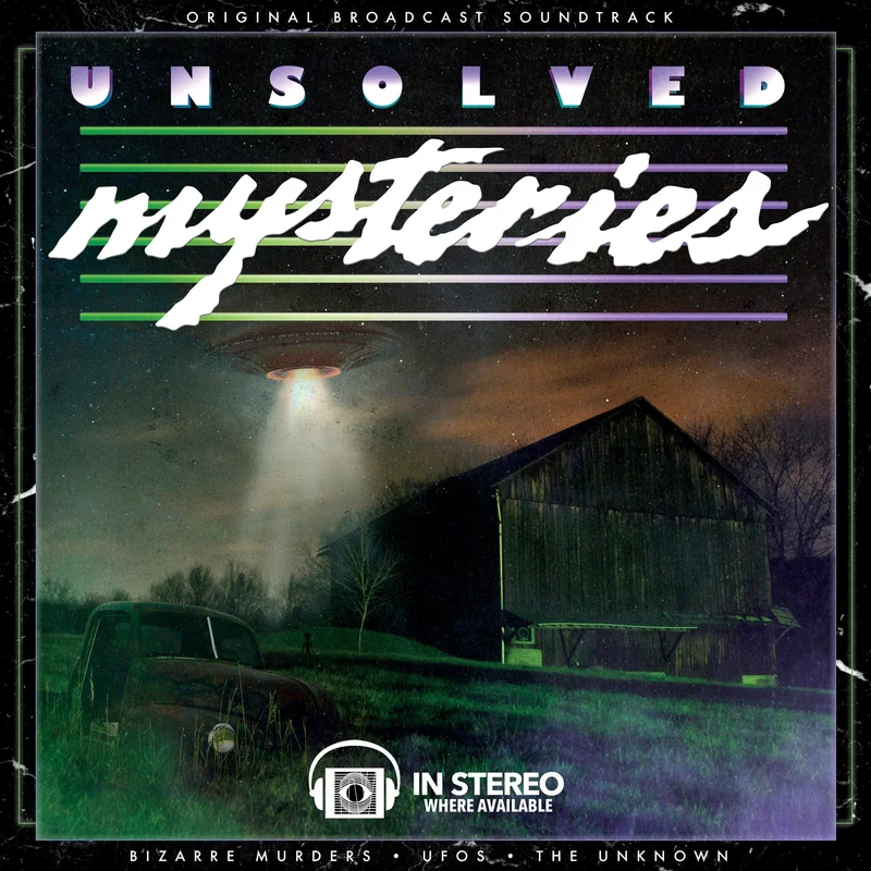 Unsolved Mysteries: Volume 2 Original Broadcast Soundtrack 2XLP Blue with Red, Purple and Bone Splatter Vinyl
