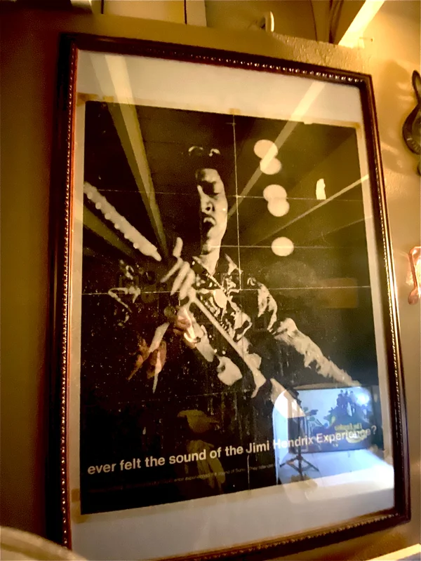 Vintage 1968 Jimi Hendrix Sunn amplifiers poster