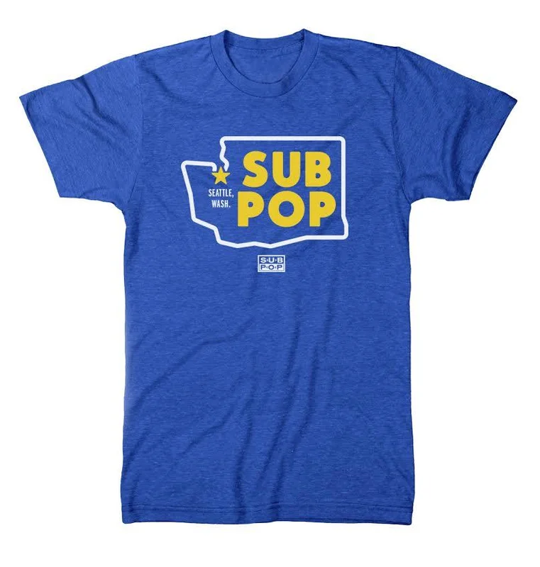 WA State Thick Lines Royal Blue T