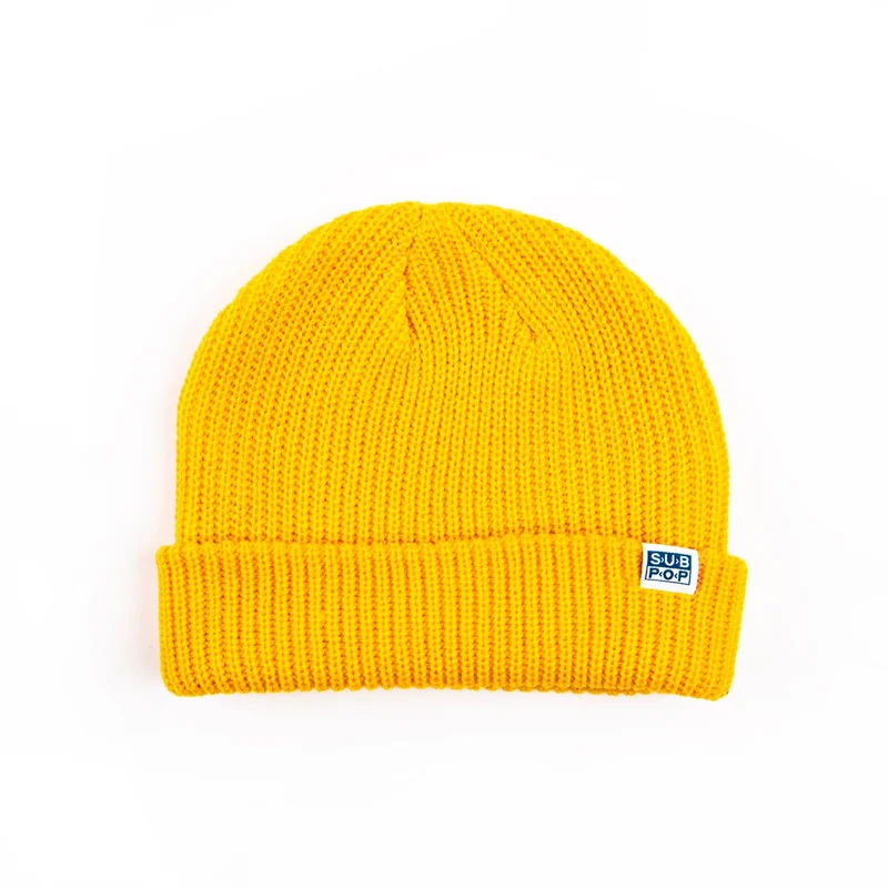 Wide Cable Knit Hat Gold