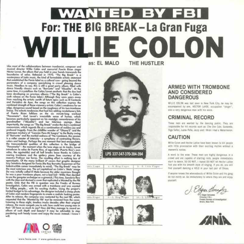 Willie Coln | Wanted By FBI / The Big Break - La Gran Fuga (New)