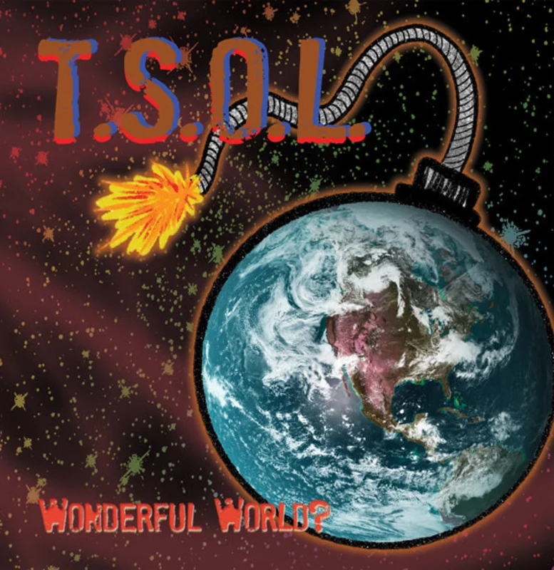 Wonderful World? 7-inch by T.S.O.L. Random Shattered Blue Earth or Purple Translucent Sky Vinyl