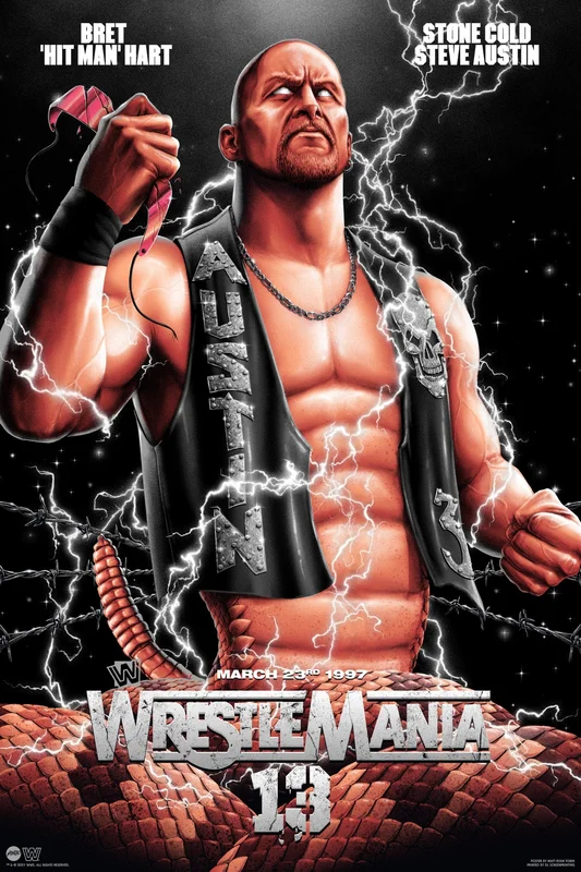 WrestleMania 13: Stone Cold Steve Austin vs Bret Hart Variant Poster