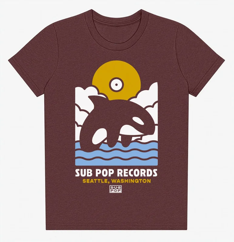 Youth Orca Rectangle Maroon T-Shirt